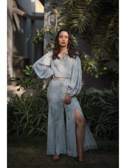 Ridhi Kapoor Label - Blue Sea Holly Boxy Fit Co-Ord Set