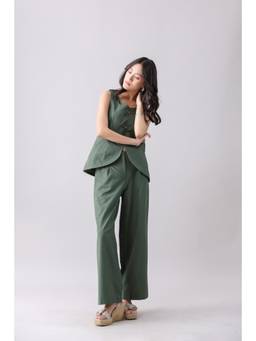 Why Look West - Green Linen Pants