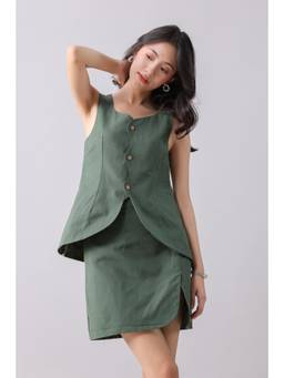 Why Look West - Green Mini Skirt