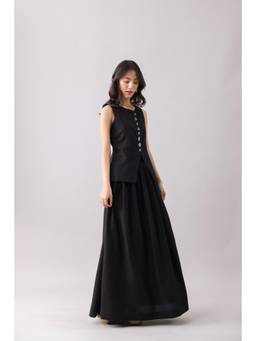 Why Look West - Black Raven Gathered Skirt