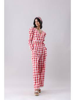 Why Look West - Red Gingham Pants