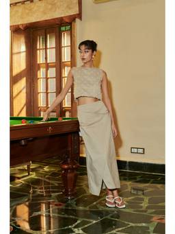 Why Look West - Beige Wrap Skirt
