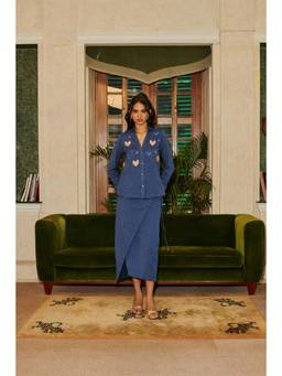 Why Look West - Blue Wrap Skirt