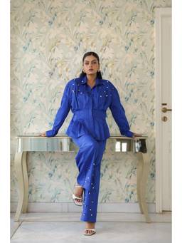 Why Look West - Blue Cobalt Embellished Pants