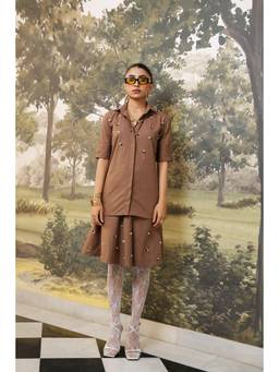 Why Look West - Brown Main Character Mocha Skirt