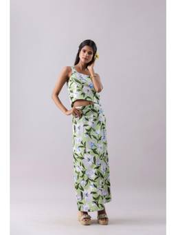 Why Look West - Green Poppy Straight Skirt