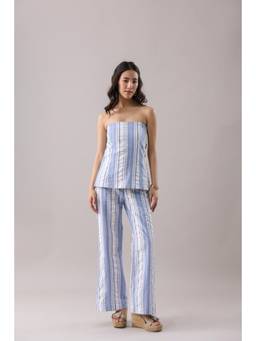 Why Look West - Blue Ripple Striped Pants