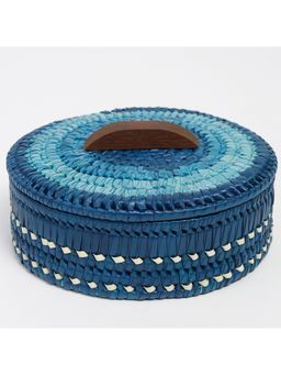 Fabindia - Blue Natural Fibre Woven Chapati Box