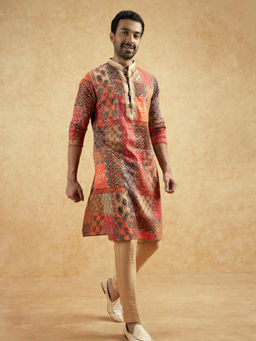 KISAH - Multi-Color Printed Patchwork Kurta with Pant