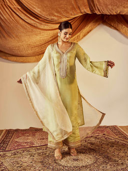 Roze - Sakina Green Kurta (Set of 3)