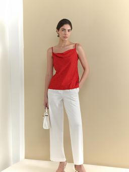 FABLE STREET - Crepe Polka Dot Sleeveless Top