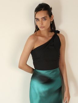 FABLE STREET - Crepe Sleeveless Tie-Up One Shoulder