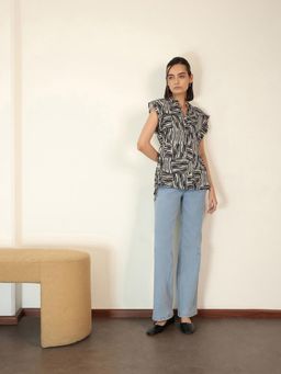 FABLE STREET - Cotton Abstract Tailored Fit Shirt