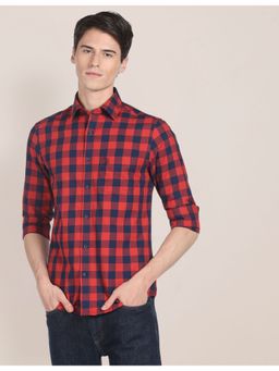 U.S. POLO ASSN. - Red Regular Fit Buffalo Check Casual Shirt