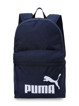 Puma - Navy Blue Solid Polyester Backpack