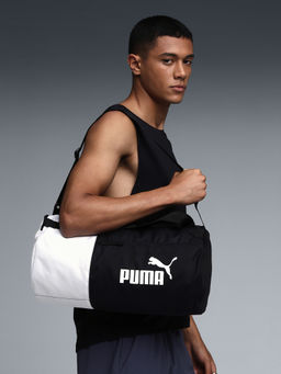 Puma - White Colorblock Polyester Duffle Bag