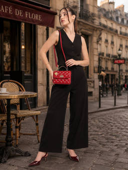 Caprese - Red Textured Faux Leather Sling bag with Detachable Strap (Medium)