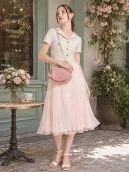 Caprese - Pink Solid Faux Leather Sling bag with Detachable Strap (Medium)