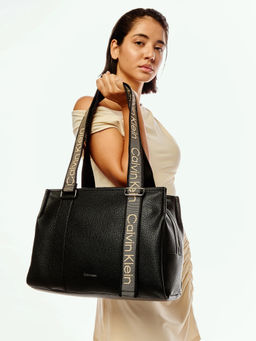Calvin Klein - Black Solid Pu Handbag