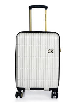 Calvin Klein - White Textured Abs Composite Trolley Bag (Small)