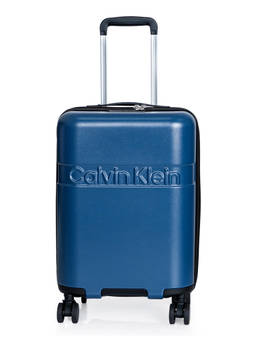 Calvin Klein - Blue Textured Abs Composite Trolley Bag (Small)