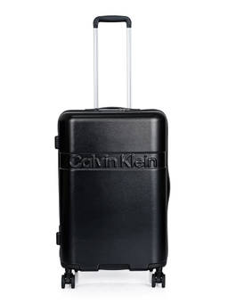 Calvin Klein - Black Textured Abs Composite Trolley Bag (Medium)