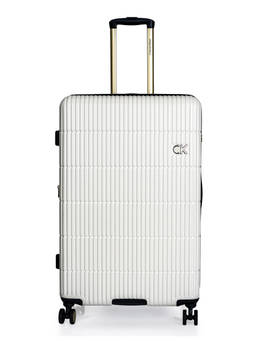 Calvin Klein - White Textured Abs Composite Trolley Bag (Large)