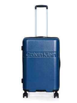 Calvin Klein - Blue Textured Abs Composite Trolley Bag (Large)