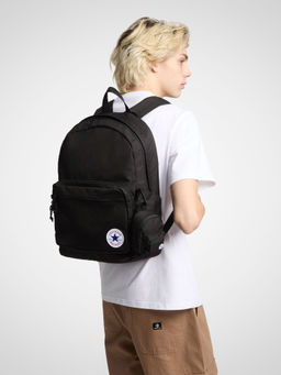 Converse - Black Solid Polyester Backpack