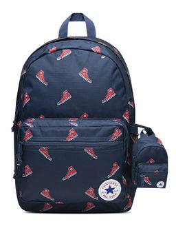 Converse - Navy Blue Printed Polyester Backpack