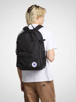 Converse - Black Solid Polyester Backpack