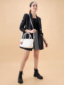 Caprese - White Solid Faux Leather Sling bag with Detachable Strap (Medium)