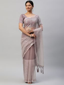 Kasee - Lavender Embellished Sequinned Saree with Unstitched Blouse