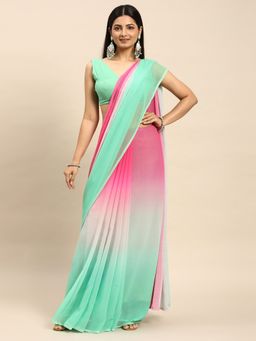 Kasee - Multicolored Printed Saree with Unstitched Blouse