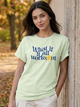 Bewakoof - Green Typography Pure Cotton Regular T-Shirt