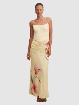 Forever New - Yellow Floral Polyester Bodycon Dress