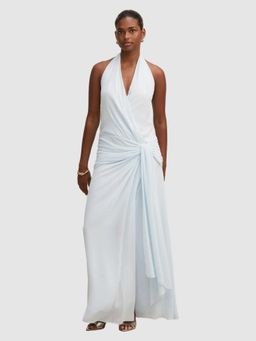 Forever New - Blue Solid Polyester A-Line Dress