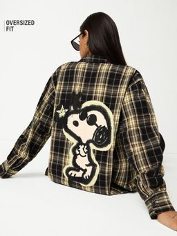 The Souled Store - Black Checks Pure Cotton Oversized Shirt