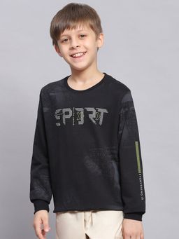Monte Carlo - Boys Round Neck Sweatshirt-Black