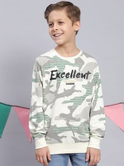 Monte Carlo - Boys Round Neck Sweatshirt-Off White