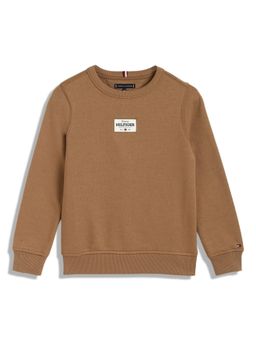 Tommy Hilfiger - Relaxed Fit Cotton Sweatshirt-Brown