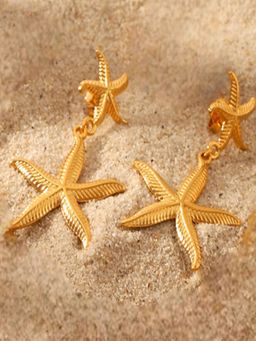 AQUASTREET - Dual Starfish 18K Gold Plated Waterproof Anti-Tarnish Drop Earrings
