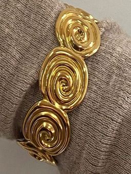 AQUASTREET - 18K Gold Plated Spiral Adjustable Cuff