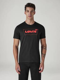 Levi's - Black Cotton Half Sleeves Crew Neck Solid T-Shirt