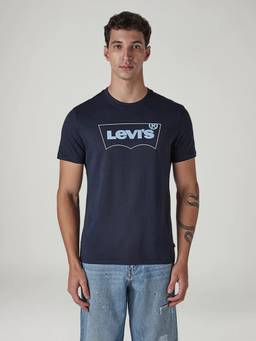 Levi's - Navy Blue Cotton Half Sleeves Crew Neck Solid T-Shirt