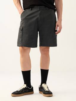 The Souled Store - Charcoal Grey Men Cargo Shorts