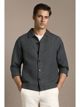 Louis Philippe - Men Casual Grey Solid Shacket