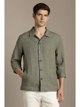 Louis Philippe - Men Casual Olive Solid Shacket