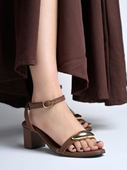Shoetopia - Women Brown Block Heels