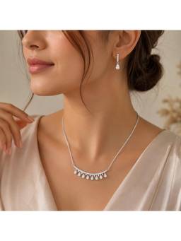 MINOUS - 925 Sterling Silver Classic Solitaire Jewellery Set